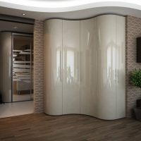 Sliding wardrobe with acrylic surfaces