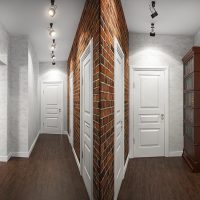 Interior of a bright hallway with loft elements