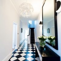 Black and white checkered flooring