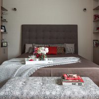 Gray upholstered headboard