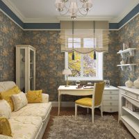 Yellow color in the decoration of the living room