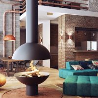 Loft style living room decoration