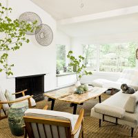 Living room of a private house in eco style