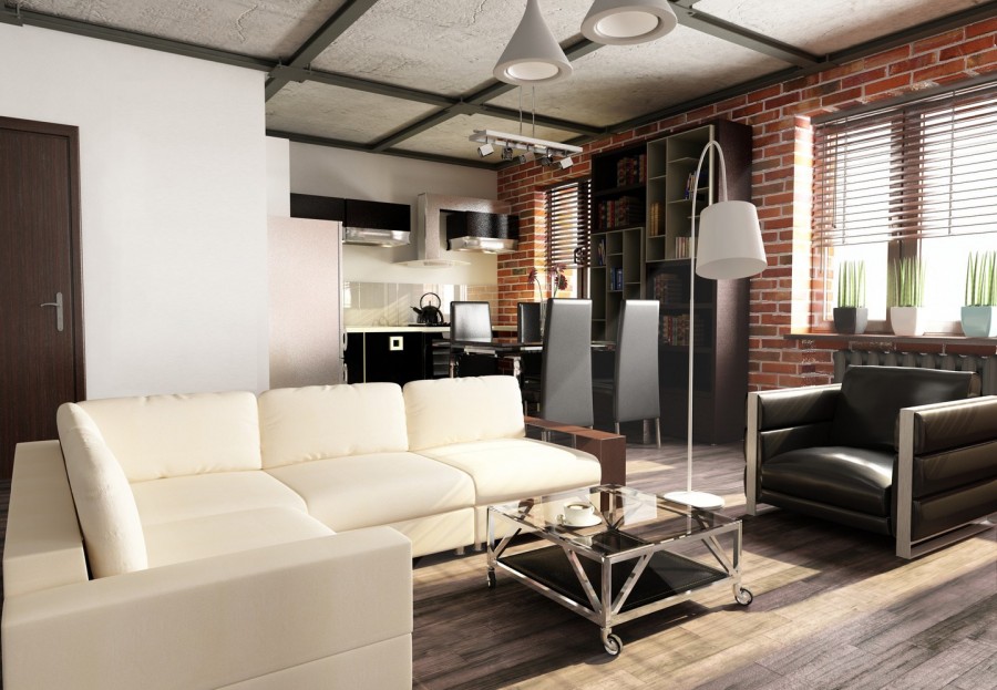 Loft style living room design