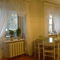 Cast iron radiators in the kitchen-living room