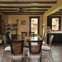 Dining table with glass top