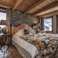 Faux fur bedspread in the bedroom