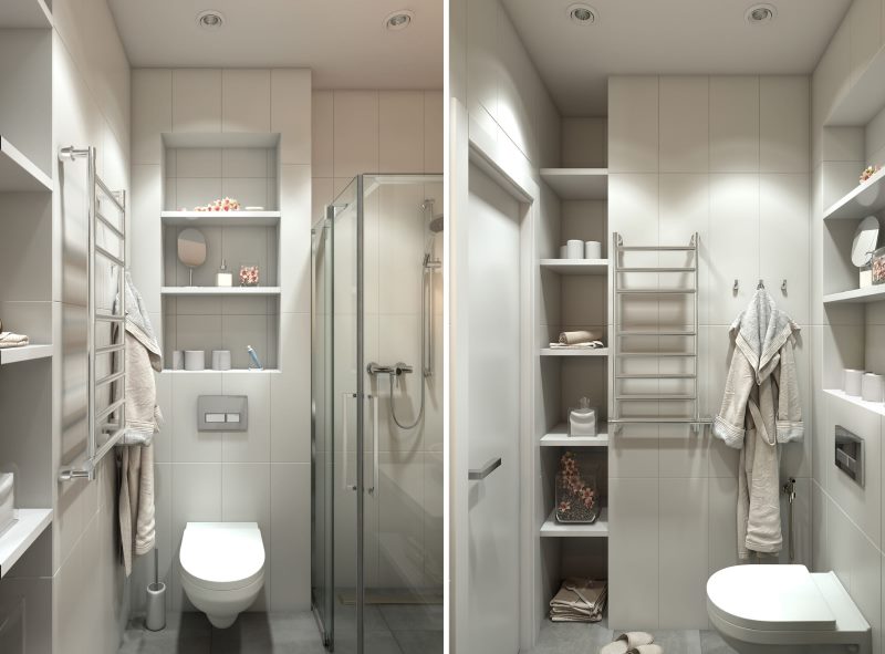 Design of a small bathroom in a studio apartment