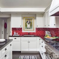 L-shaped kitchen interior