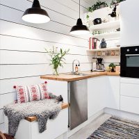 Black lampshades in scandinavian cuisine