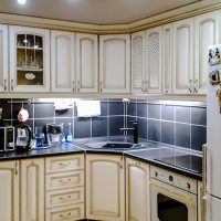 Black apron in a classic kitchen