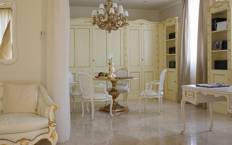 Cabinets in the classic style bedroom-living room