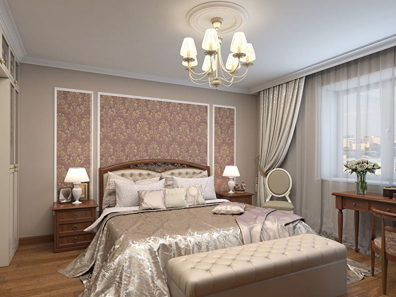 The use of moldings in the decoration of the bedroom