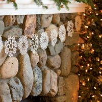 Part of the portal of the fireplace made of natural stone