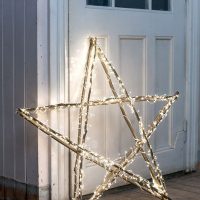 Festive star made of wooden sticks