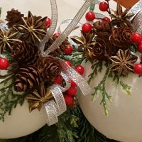 Christmas balls made of foam and cones