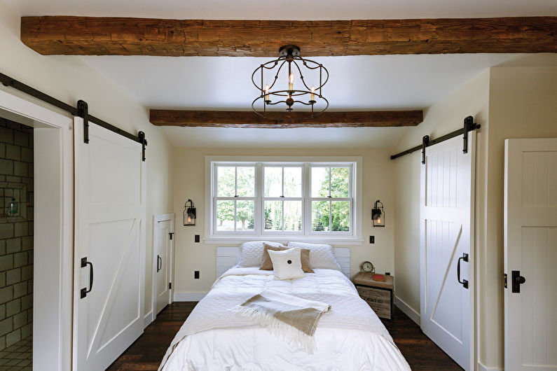 Sliding doors in the bedroom interior