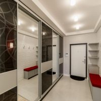 Black and white hallway interior