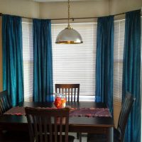 Old dining table with dark brown countertop