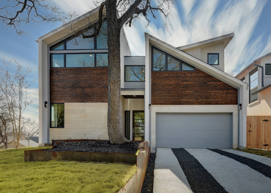 Facades of a residential building of modern architecture