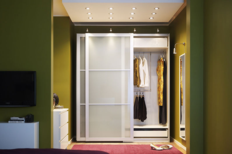 Sliding wardrobe with white doors