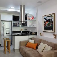 Small kitchen area in a studio apartment