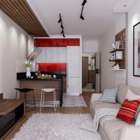 Brown in elongated room design