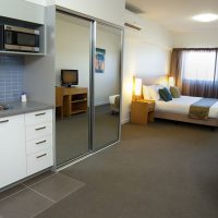 Sliding door wardrobe with mirrored doors