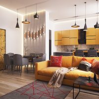 Geometric patterns in the interior of the living room