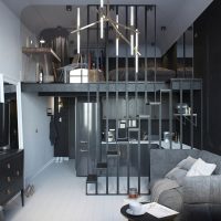 Duplex apartment in gray tones