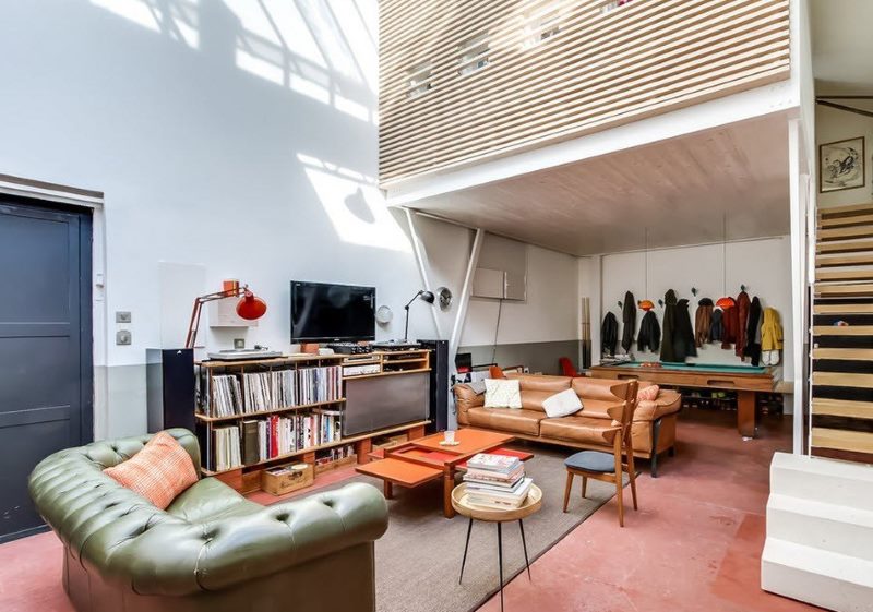 Interior of a living room in a townhouse