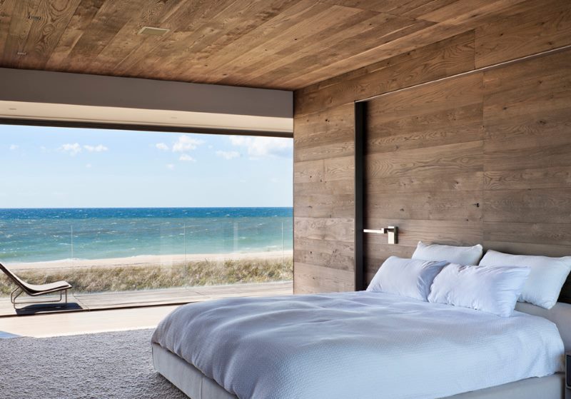 Bedroom interior with panoramic window