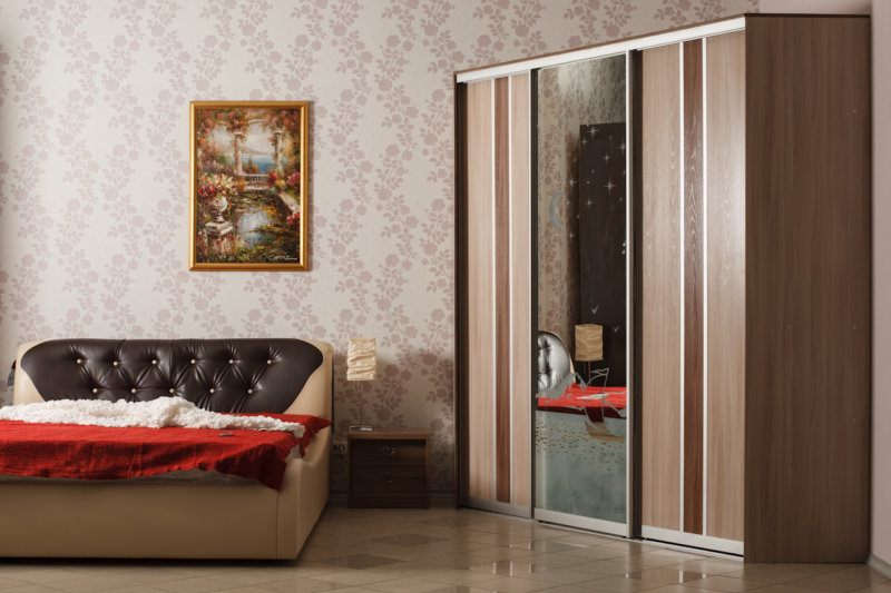 Corner trapezoidal wardrobe