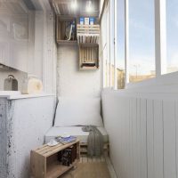 Shelves from old wooden boxes