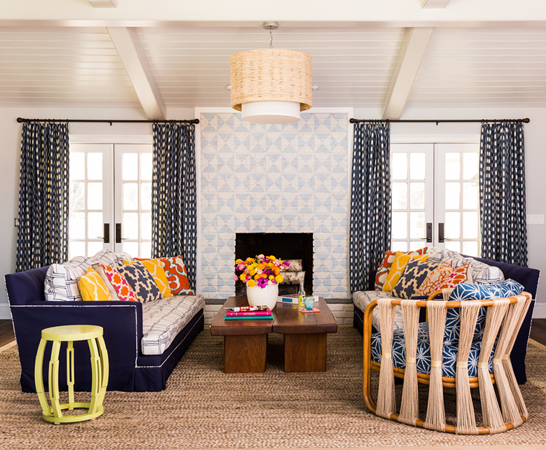 Living room interior of a private house with two sofas