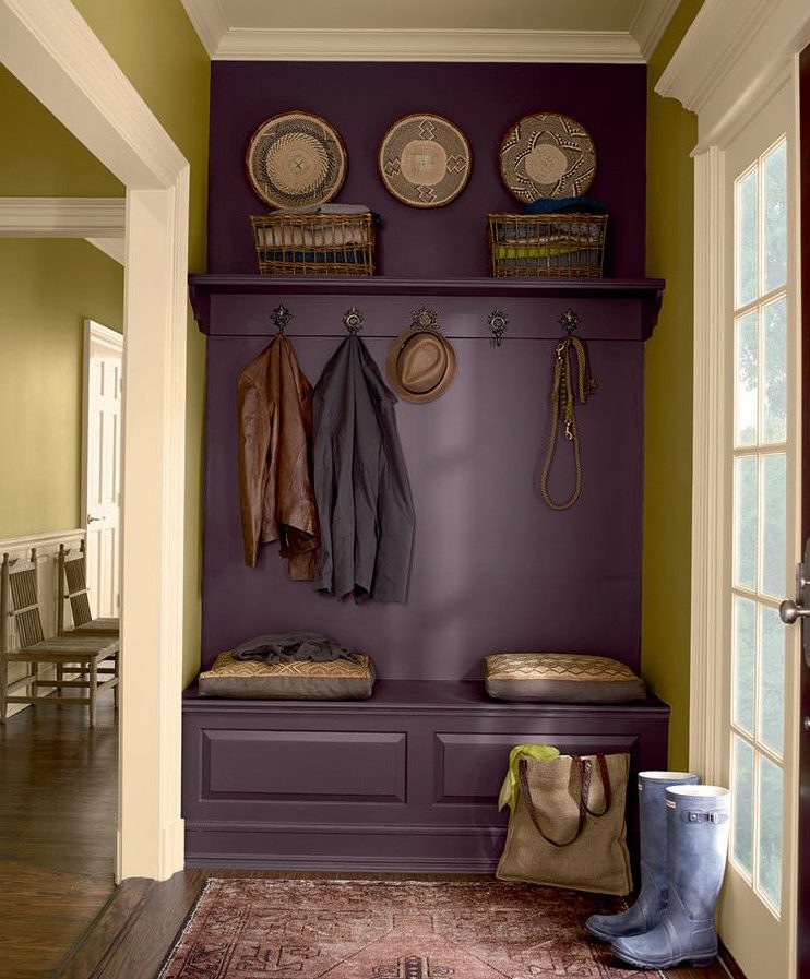 Purple hanger in the hallway of a private house