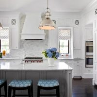 Bar counter in a classic style kitchen