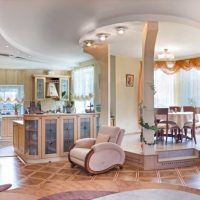 Layered ceiling in a classic style living room