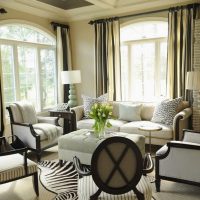 Corner living room interior in a country house