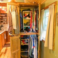 Home-made wardrobe in the hallway of a private house