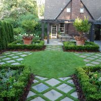 Concrete slab garden paths