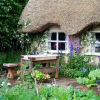 Wooden table for outdoor dining