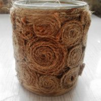 Decor jars of coarse twine