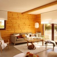 Ceramic floor in a wooden house