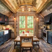 Parallel layout of a kitchen in a private house