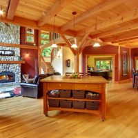 spacious living room in a country house