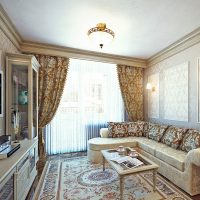 Classic carpet on the living room floor in a classic style