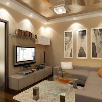 Decorative lighting on the ceiling of the living room