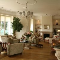 Beige walls in the living room of a private house