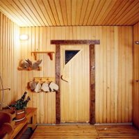 Shower room in a wooden bath